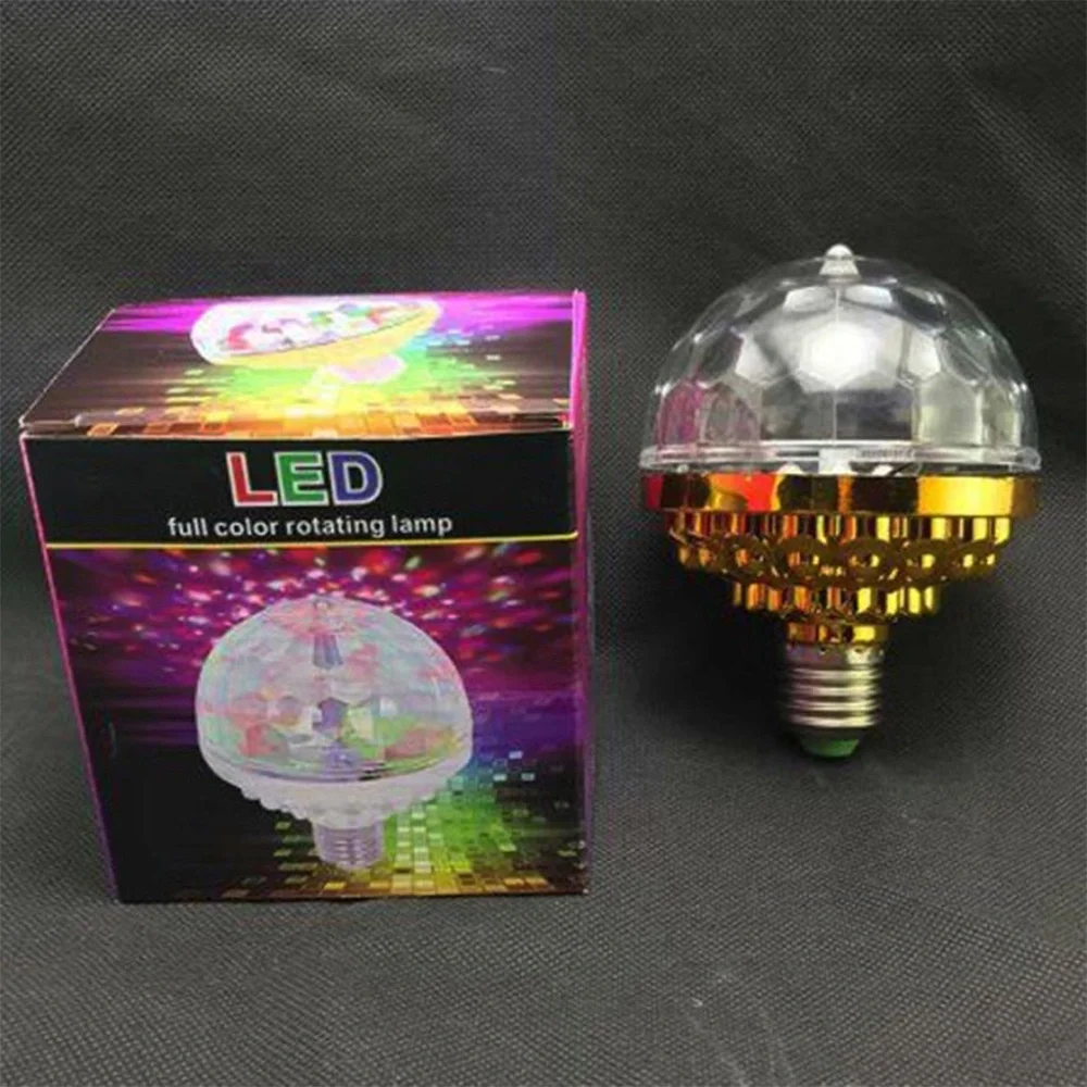 6LEDs 3Colors Lighting Magic Ball Stage Bulb with Gold Color Shell Color:Gold sh